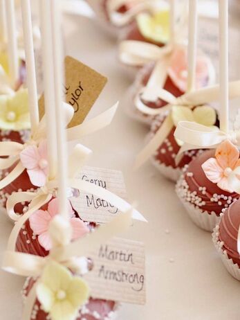 Wedding Favours, Place settings, Cake Pops from THe Frostery, Oldham, Lancashire